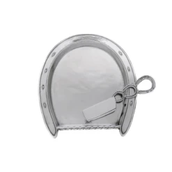 Arthur Court Equestrian Plate With Server - Horseshoe