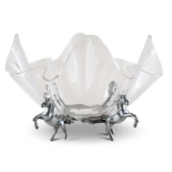 Arthur Court Acrylic Bowl With Horse Stand - 14"