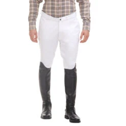 TuffRiderMen's Patrol Knee Patch Breeches 15 TuffRiderMen's Patrol Knee Patch Breeches -Equine Elegance 10029 240 01 wht lwr.hlf
