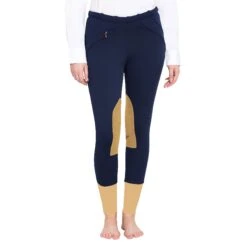 TuffRider Ladies Unifleece Pull-On Winter Breeches -Equine Elegance 10054 92 NVY 2