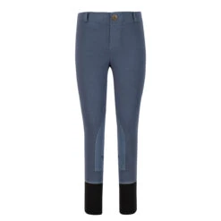 TuffRider Children's Starter Lowrise Pull-On Knee Patch Breeches -Equine Elegance 100567 479 35 denim 2