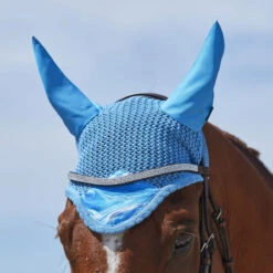 Weatherbeeta Prime Marble Ear Bonnet -Equine Elegance 1008704 WB Prime.Marble.Ear .Bonnet Blue.LS