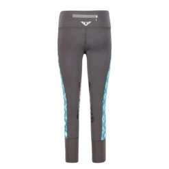 TuffRider Children's Artemis EquiCool Riding Tights 12 TuffRider Children's Artemis EquiCool Riding Tights -Equine Elegance 100914 504 26 charcoal print 2