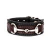 Perri's Padded Bit Bracelet 2 Perri's Padded Bit Bracelet -Equine Elegance 120 Perris Padded.Bit .Bracelet Blk.Leath .Hav .Leath Silver.Bit Front