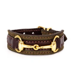 Perri's Padded Bit Bracelet 12 Perri's Padded Bit Bracelet -Equine Elegance 120 Perris Padded.Bit .Bracelet LG.Hav .Leath Brass.Bit Front