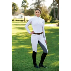 Romfh Sarafina Full Seat Breeches -Equine Elegance 468454 ERS Romf.Sarafina.Full .Seat White.Light .Grey Back Front