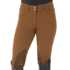 Romfh Ladies Sarafina Euro Seat Knee Patch Breeches -Equine Elegance 468455 ERS Romfh.Ladies.Sarafina.Euro .Seat .KneePatch.Breech Classic.Maple