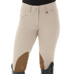 Romfh Ladies Sarafina Euro Seat Knee Patch Breeches -Equine Elegance 468455 ERS Romfh.Ladies.Sarafina.Euro .Seat .KneePatch.Breech Classic.White .Sand