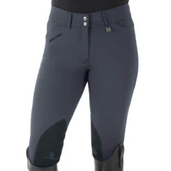 Romfh Ladies Sarafina Euro Seat Knee Patch Breeches -Equine Elegance 468455 ERS Romfh.Ladies.Sarafina.Euro .Seat .KneePatch.Breech Pewter