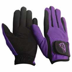 TuffRider Children's Performance Riding Gloves -Equine Elegance 9215 tf kids.perf .glvs purple front