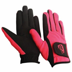 TuffRider Children's Performance Riding Gloves -Equine Elegance 9215 tf kids.perf .glvs raspberry front