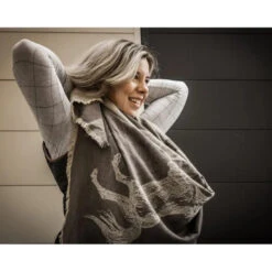 Oakbark & Chrome Blanket Scarf -Equine Elegance BS LAT 001 Oakbark.Chrome Blanket.Scarf Latte LS