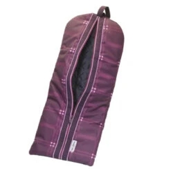 Chestnut Bay Quilted Lined Bridle Bag 10 Chestnut Bay Quilted Lined Bridle Bag -Equine Elegance CB9210 Chestnut.Bay Quilted.Lined .Bridle.Bag Plum.Plaid