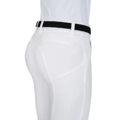 Equiline Women's X Shape Knee Grip Breech 32 Equiline Women's X Shape Knee Grip Breech -Equine Elegance EQline 181 N08674 XShapeKG White Closeup