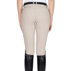 Equiline Women's Ash Riding Breeches With X-Grip Knee Patch -Equine Elegance EQline N08698 Ash.XGripKP Beige Back
