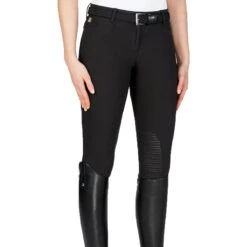 Equiline Women's Ash Riding Breeches With X-Grip Knee Patch -Equine Elegance EQline N08698 Ash.XGripKP Black