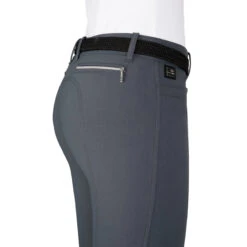 Equiline Women's Ash Riding Breeches With X-Grip Knee Patch -Equine Elegance EQline N08698 Ash.XGripKP Grey Detail