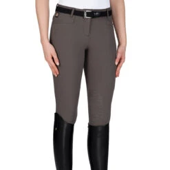 Equiline Women's Ash Riding Breeches With X-Grip Knee Patch -Equine Elegance EQline N08698 Ash.XGripKP Marsh