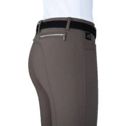 Equiline Women's Ash Riding Breeches With X-Grip Knee Patch -Equine Elegance EQline N08698 Ash.XGripKP Marsh Detail