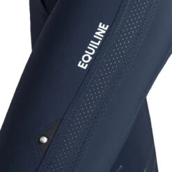 Equiline Women's Ciannekh High Waisted B-Move Light Knee Grip Breech -Equine Elegance ES123 N09036 CianneKH Blue Logo