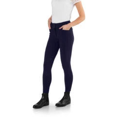 Ego 7 Women's Jumping CA Knee Patch Breech -Equine Elegance Ego7 Jumping.CA .Breech Navy Front.3