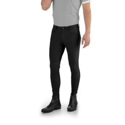 EGO 7 Men's Jumping EJ Knee Patch Breeches -Equine Elegance Ego7 Jumping.EJ .For .Men Black Front