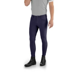 EGO 7 Men's Jumping EJ Knee Patch Breeches -Equine Elegance Ego7 Jumping.EJ .For .Men Navy Front