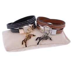 Penelope Signature Bracelet -Equine Elegance French.EQ Penelope.Signature.Bracelet Black.Brandy.2