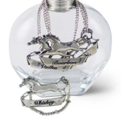 Arthur Court Pewter Galloping Steed Decanter Tags