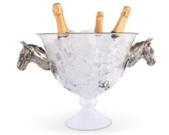 Arthur Court Horse Head Glass Ice Tub