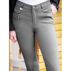 Jump'in Unisex Junior Sacha Breeches -Equine Elegance Jump.In Unisex.Junior.Sacha .Breeches Grey Front.3