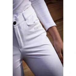 Jump'in Unisex Junior Sacha Breeches -Equine Elegance Jump.In Unisex.Junior.Sacha .Breeches White Front.Logo