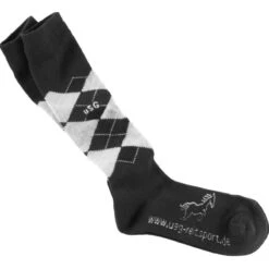 USG Karo Socks -Equine Elegance KARO KL.USG Socks Blk.Grey Front