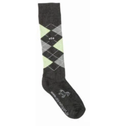 USG Karo Socks -Equine Elegance KARO KL.USG Socks Dk.Grey .Lt .Grey .Mint Front