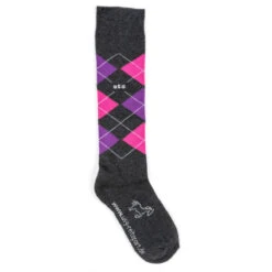 USG Karo Socks -Equine Elegance KARO KL.USG Socks Drk.Grey .Pink .Lilac Front