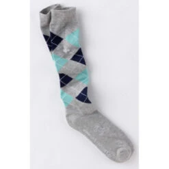 USG Karo Socks -Equine Elegance KARO KL.USG Socks Grey.Mint .Nvy Front
