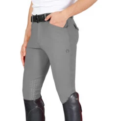 Vestrum Men's San Diego Knee Patch Breeches -Equine Elegance M1015 65002 Vestrum San.Diego Mid.Grip .KP .Regular.Fit .Breech Medium.Grey 01