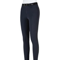 Equiline Girl's JinaK Knee Patch Breeches 12 Equiline Girl's JinaK Knee Patch Breeches -Equine Elegance N05021 EQline JinaK Blue
