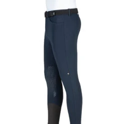Equiline GrantK Men's B-Move Knee Grip Breeches 16 Equiline GrantK Men's B-Move Knee Grip Breeches -Equine Elegance N08479 EQline GrentK Blue Side