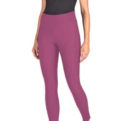 Equiline Women's GelleK High Waist Knee Grip Leggings -Equine Elegance N09052 EQline GelleK Wood.Violet