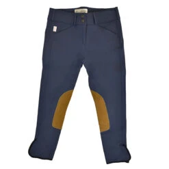 Tailored Sportsman Vintage Mid Rise Front Zip Breeches -Equine Elegance T.Sports 1963 French.Blue Tan 2