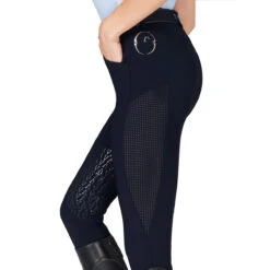 Vestrum Women's Ischia Knee Grip Breeches -Equine Elegance Vestrum Ischia.Knee .Patch .Breeches Navy Mesh