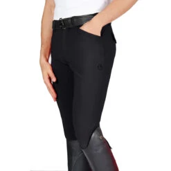 Vestrum Men's San Diego Knee Patch Breeches -Equine Elegance Vestrum San.Diego .Knee .Grip .Breech Black Front.2