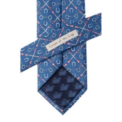 Wild Attire Inc. Cream Of The Crop Blue Silk Tie -Equine Elegance WIild.Attire.Inc blue silk cream of the crop AL301593