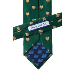 Wild Attire Inc. Stone Cold Fox Green Silk Tie -Equine Elegance WIild.Attire.Inc green silk stone cold fox AL301553 03