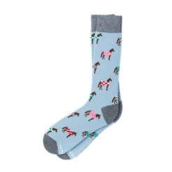 Wild Attire Inc. Horsin' Around Carded Cotton Socks -Equine Elegance Wild.Attire.Inc pale blue carded cotton horsin around 01