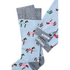 Wild Attire Inc. Horsin' Around Carded Cotton Socks -Equine Elegance Wild.Attire.Inc pale blue carded cotton horsin around 02