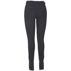 TuffRider Ladies Cotton Lowrise Pull-On Knee Patch Breeches -Equine Elegance black2 64458.1588621808.1280.1280