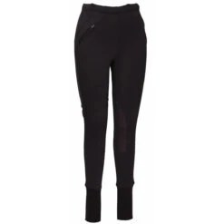 TuffRider Ladies Unifleece Pull-On Winter Breeches -Equine Elegance black front 18172.1588623839.1280.1280