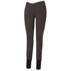TuffRider Ladies Starter Lowrise Pull On Knee Patch Breeches -Equine Elegance charcoalFRONT 45351.1583511668.1280.1280